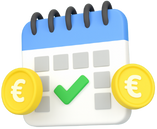 Calendario con símbolo de euro que representa la confirmación de reservas en alquileres vacacionales en Mallorca